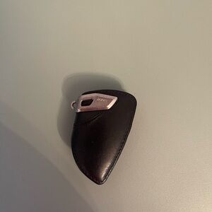 BMW Black Leather Key Holder with Silver Accent
